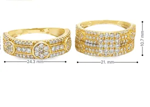 10K Gold 2.19 CTW Diamond Trio Wedding Set