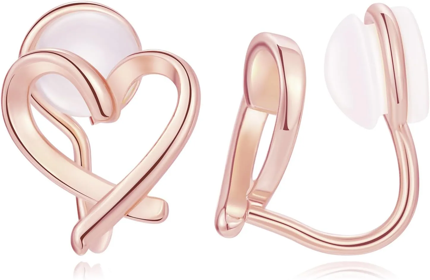 14K Gold Clip On Earrings for Women Cute Hypoallergenic Heart Earrings Non piercing Clip Earrings for Women Dainty Jewelry for Women