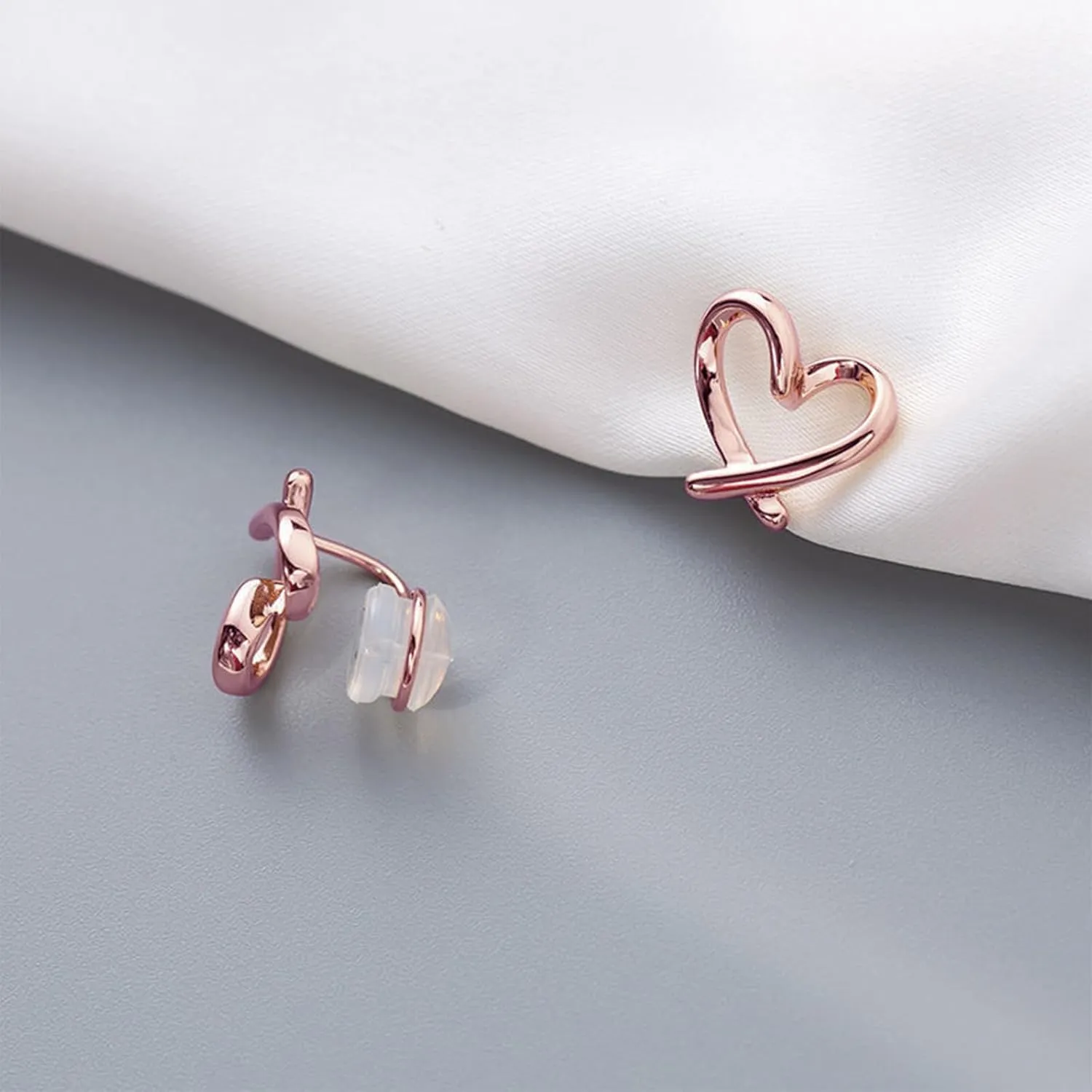 14K Gold Clip On Earrings for Women Cute Hypoallergenic Heart Earrings Non piercing Clip Earrings for Women Dainty Jewelry for Women