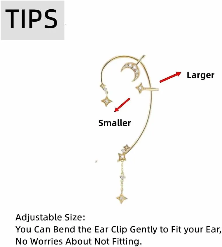 2PCS Women's Clip-On Earrings Hook Without Pierced