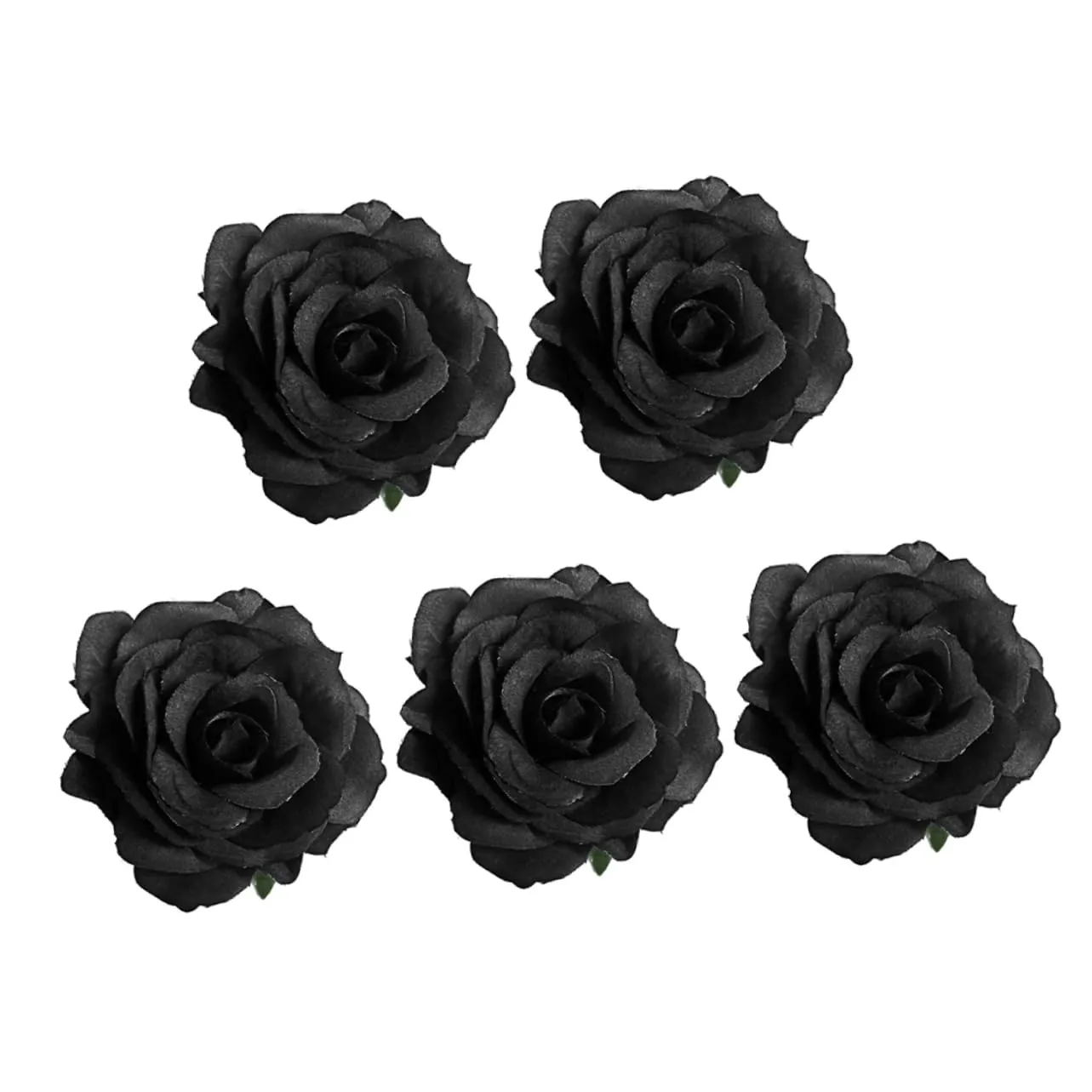 5Pcs Black Rose Brooches Hair Clips Elegant Funeral Accessories for Women Versatile Floral Pins for Clothing Bags Special Occasions Charming Decorative Jewelry