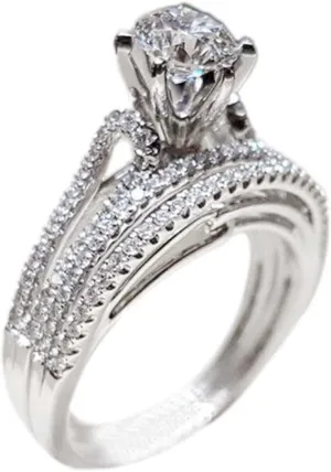 925 Sterling Silver Gemstone Ring Vintage Cubic Zirconia Rings For Women White Gold Plated Wedding Bridal Band Ring