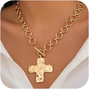 Aonklot Chunky Gold Necklace Statement Necklace for Women Gold Choker Necklace Cuban Link Necklace Snake Chain Trendy Necklace for Women 2025