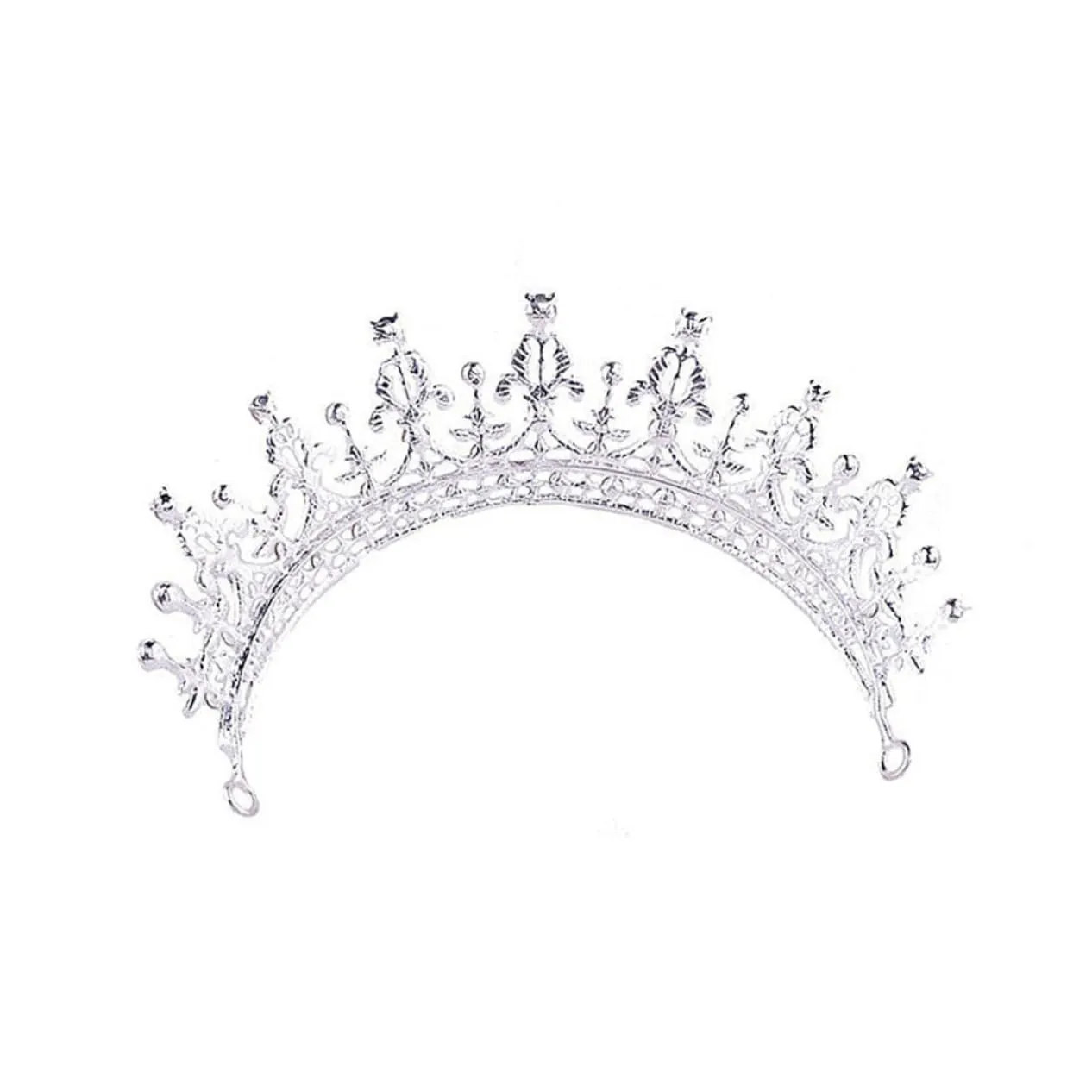 Bridal Crown Rhinestones Elegant Hair Clip Hairband for Weddings Engagements and Parties Silver Design for Women and