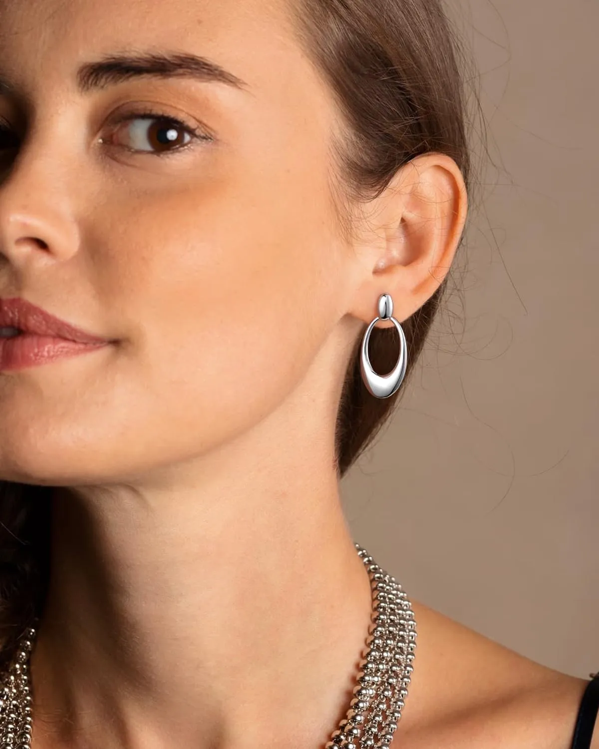 Chunky Silver Earrings for Women: Statement Silver Huggie Hoop Earrings Hypoallergenic Lightweight Dangle Earrings for Women Thick Sterling Silver Post Hoop Earrings Everyday Jewelry for Women