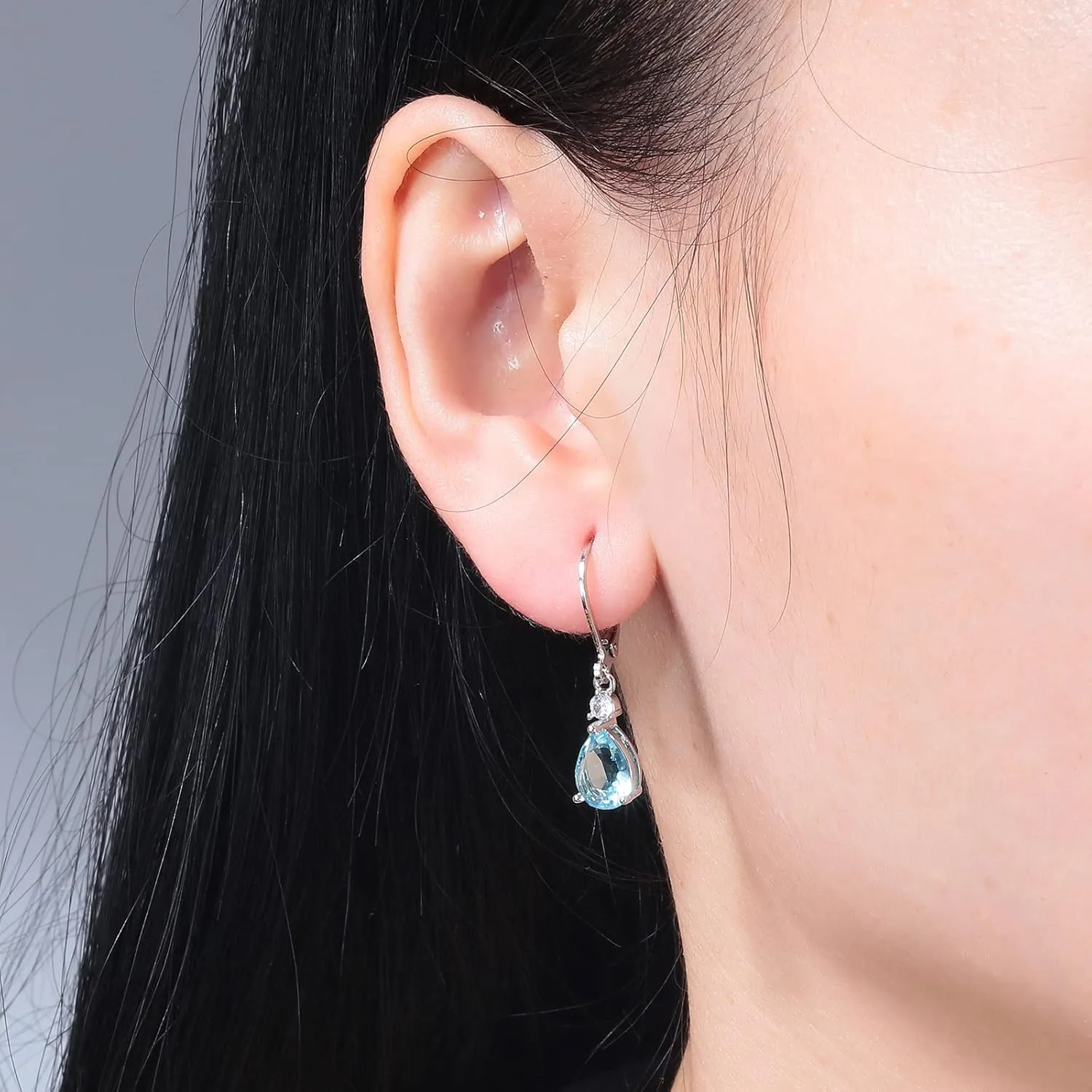 CiNily Teardrop Leverback Dangle Earrings for Women Hypoallergenic 14K Gold Plated Cubic Zircon Drop Earrings Fashion Crystal Earrings for Girls Jewelry Christmas Gifts