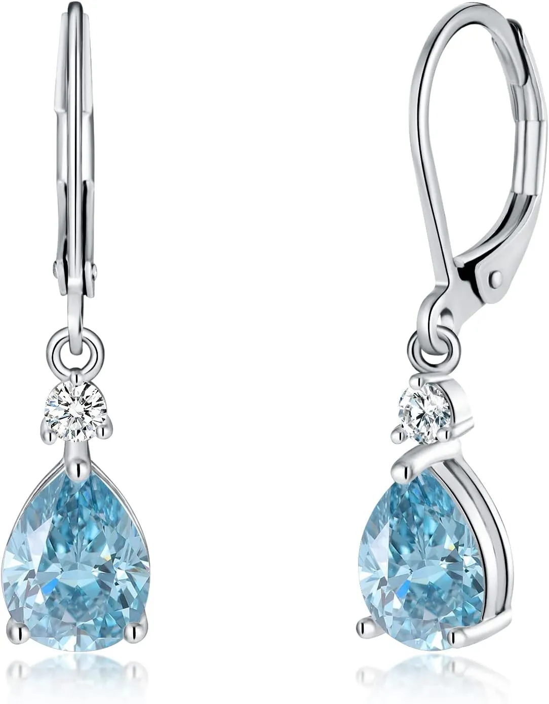 CiNily Teardrop Leverback Dangle Earrings for Women Hypoallergenic 14K Gold Plated Cubic Zircon Drop Earrings Fashion Crystal Earrings for Girls Jewelry Christmas Gifts
