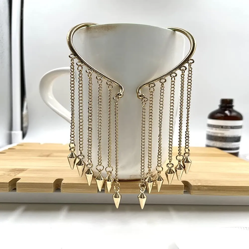 CSIYANJRY99 Gold Silver Long Tassel Ear Cuff Chain Earrings,Punk Retro Ear Crawler Earrings,Hip Hop Ear Wrap Droping Earrings for Women Gifts