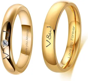 Custom Engraved Couple Rings for Men and Women Matching Promise Rings for Him and Her Engagement Rings Mens Wedding Band Tungsten Personalized Wedding Jewelry for Wife Husband,with Box