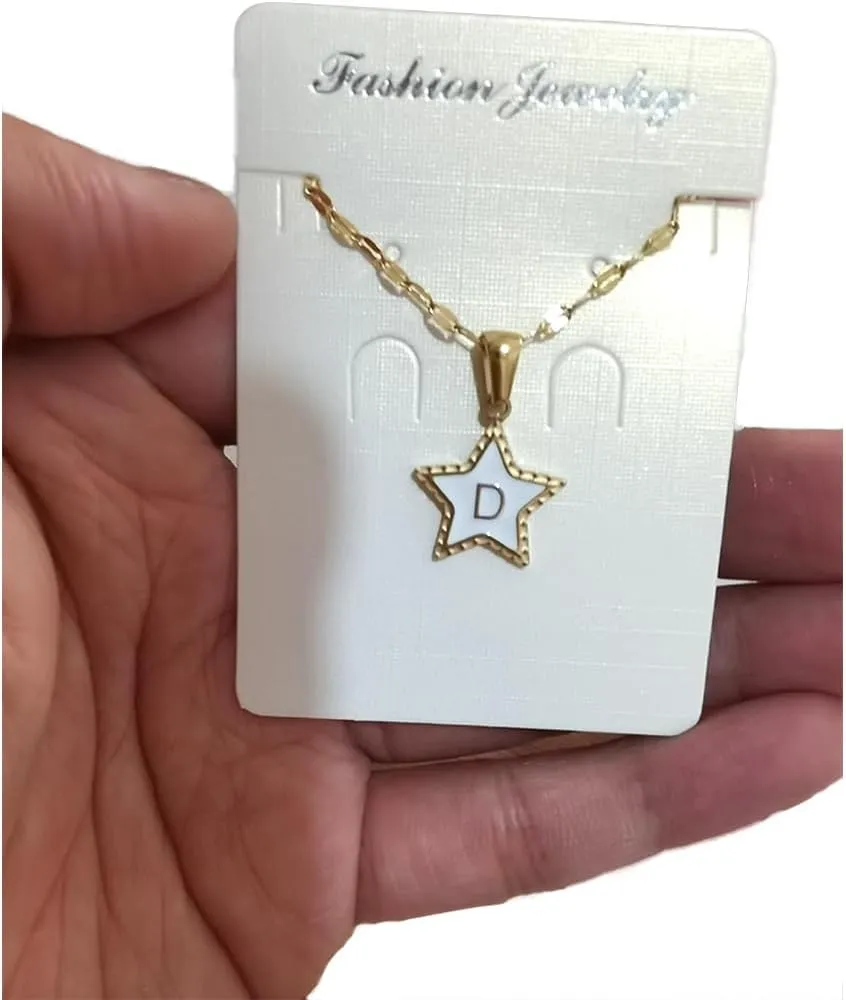 Dainty Initial Letter Necklace for Women Cute Small Star Necklace Stainless Steel Custom Initial Name letter Choker Necklace A-Z Jewelry