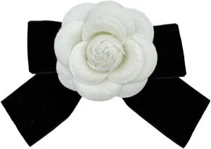 Elegant Bow Camellia Brooch Retro Small Fragrant Breeze Camellia Brooch Lapel Pins Bow Brooch Hair Accessories Clothing Hat Bag Accessories for Women Teen Girls