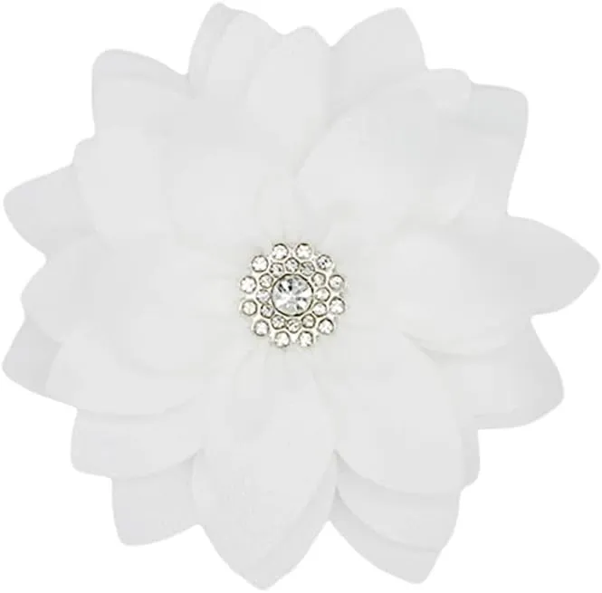 Elegant Flower Brooch Pin for Women Girls Crystal Lotus Brooch Lapel Pins Red/White/Pink/Black/Hot Pink/Violet Brooch Wedding Party Dance Banquet Dress Suit Ceremony Clothes Accessories Jewelry Gifts