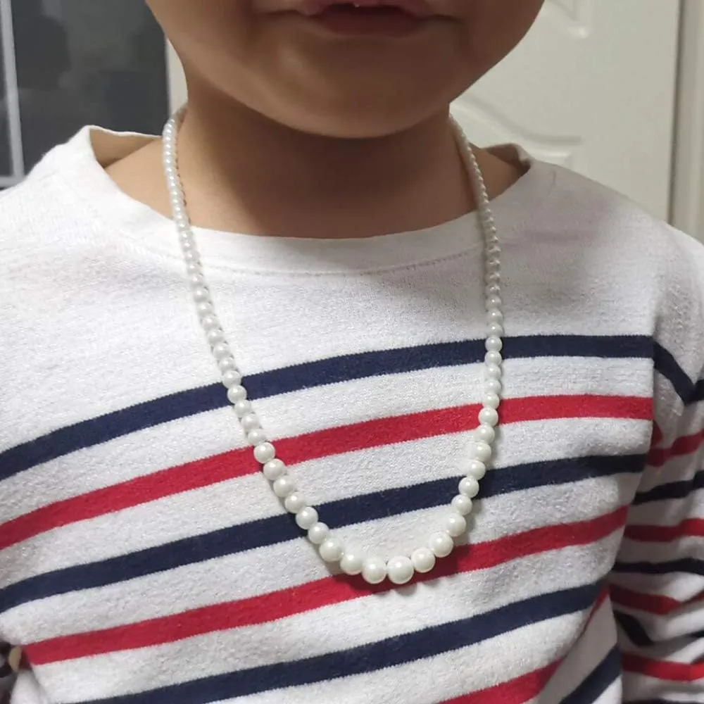 Handmade Faux Pearl Necklace and Clip on Earrings Jewelry Sets for Women Bib Choker Collar Necklace