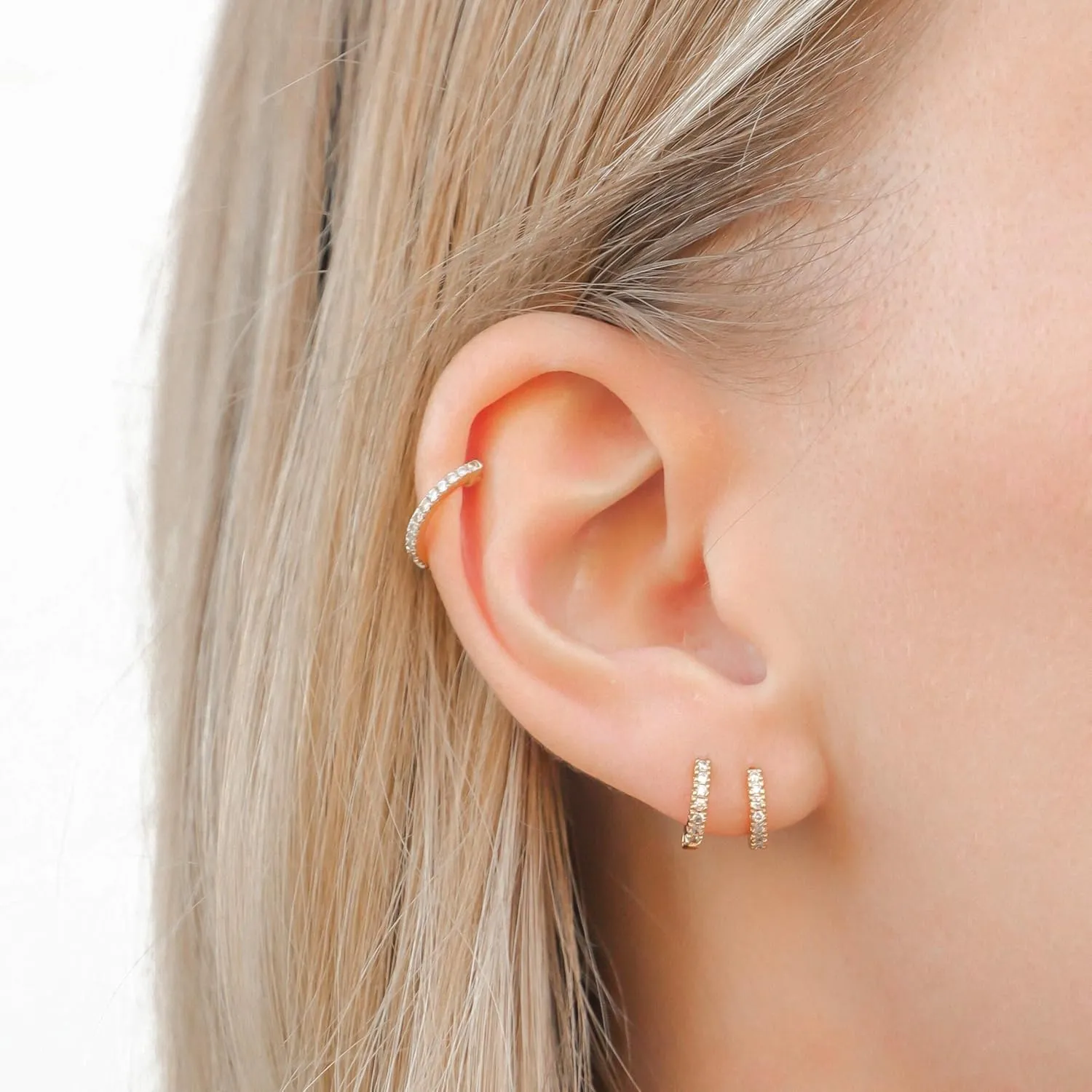 Huggie Earrings - Small Hoop Earrings - Hoop Earrings for Women - Diamond Earrings - Gold Hoop Earrings - Huggie Hoop Earrings
