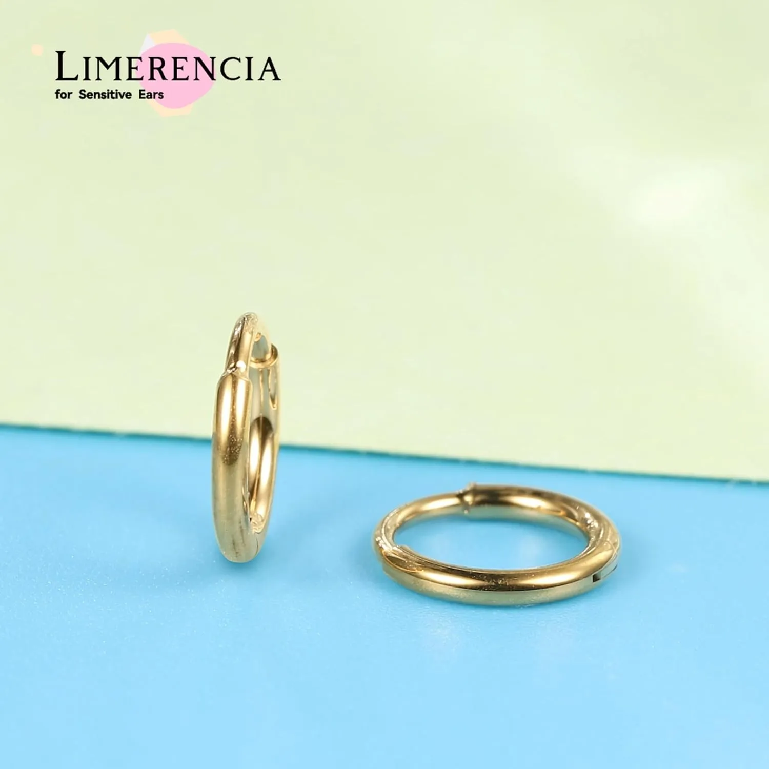 limerencia Small Hoop Earrings for Women, Hypoallergenic Titanium Huggie Hoop Earrings Set G23 Piercings Cartilage Earrings Set for Women Sensitive Ears (No stones Gold, 6mm)