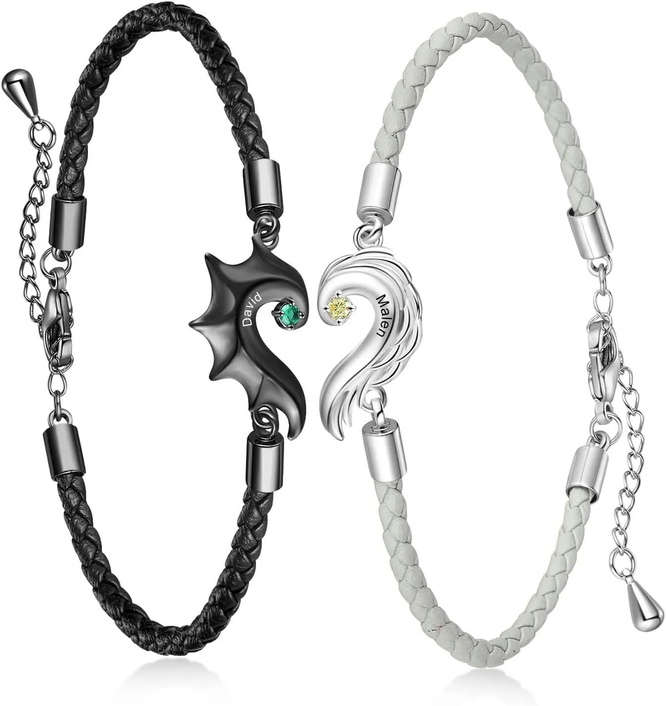 Personalized Custom Name Matching Bracelets for Couples His and Hers Bracelets for Valentine's Day Boyfriend and Girlfriend Mobius Bracelets