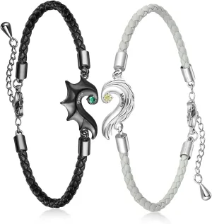 Personalized Custom Name Matching Bracelets for Couples His and Hers Bracelets for Valentine's Day Boyfriend and Girlfriend Mobius Bracelets
