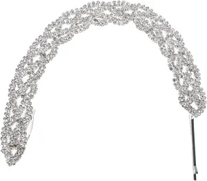 Rhinestone Braid Hair Clip and Headband for Women Crystal Embellished Hair Accessories for Elegant Styles for Weddings and Special Occasions Durable