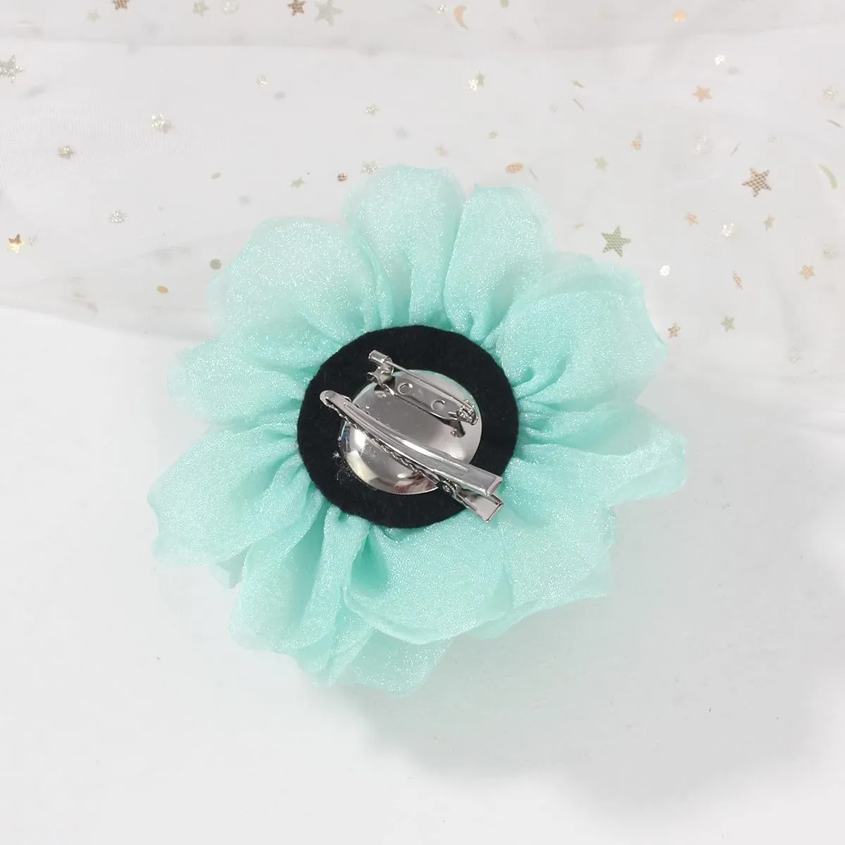 Rose Flower Brooch and Pin for Women With Hair Clip | Green Lapel Pin | Flower Hair Clip | Hat Pin, 4.3 Inches, Pale Green