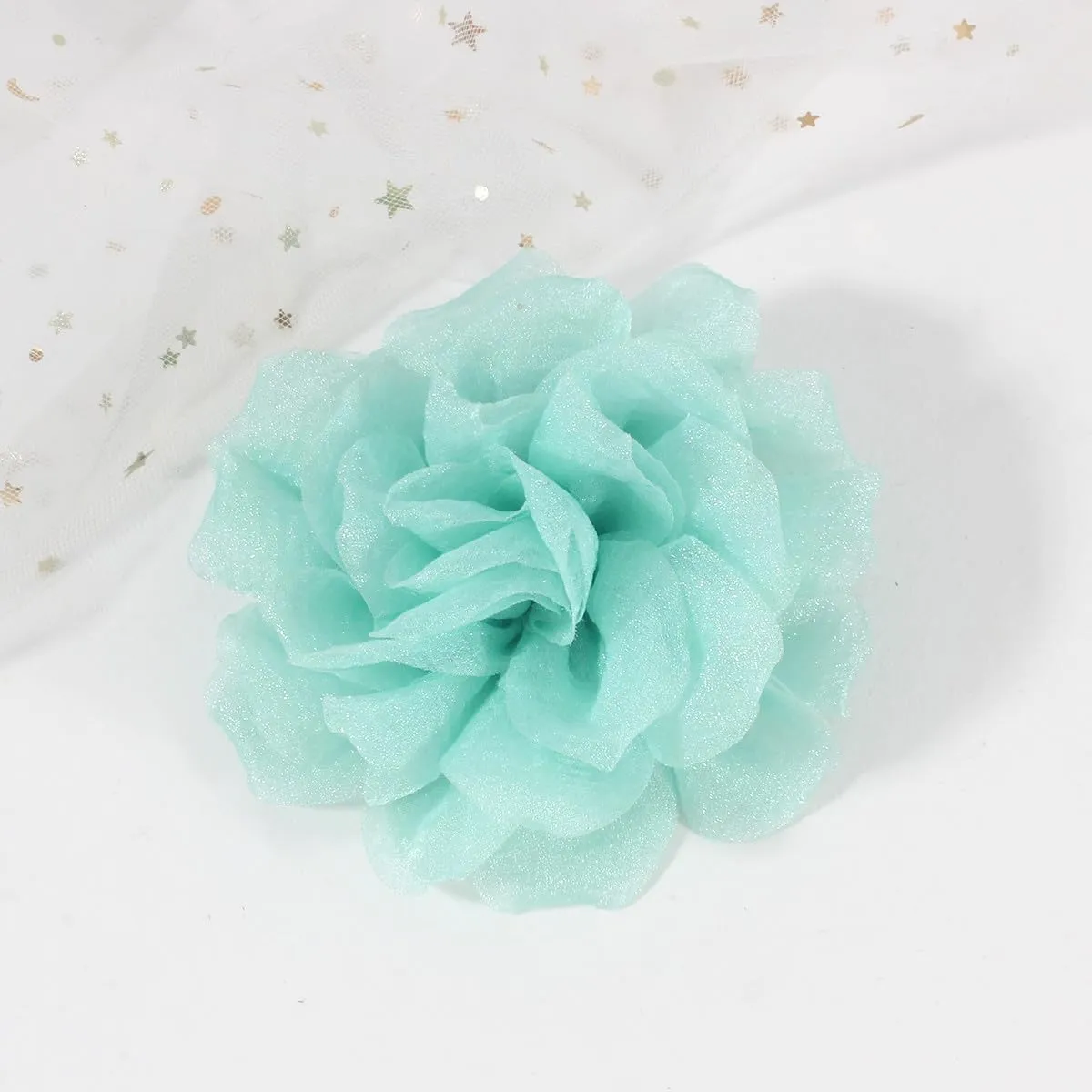 Rose Flower Brooch and Pin for Women With Hair Clip | Green Lapel Pin | Flower Hair Clip | Hat Pin, 4.3 Inches, Pale Green