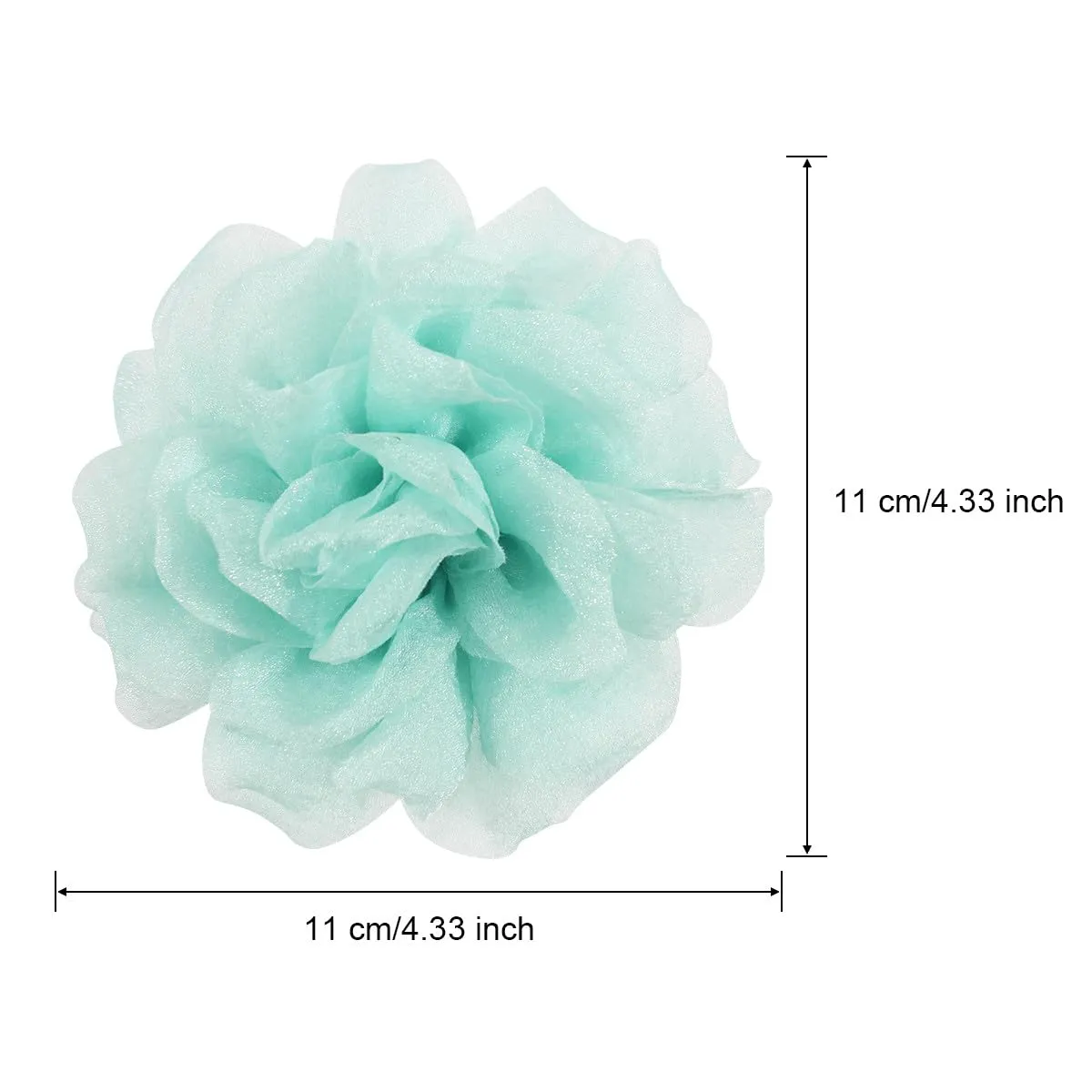 Rose Flower Brooch and Pin for Women With Hair Clip | Green Lapel Pin | Flower Hair Clip | Hat Pin, 4.3 Inches, Pale Green