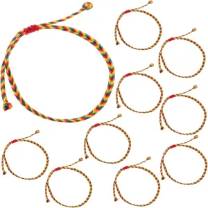 VOSAREA Boho Style Adjustable Anklets 10pcs Ethnic String Bracelets Braided Wrist Bands for Women Perfect for Summer