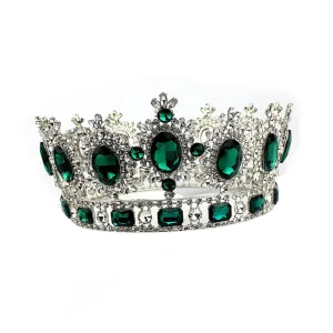 Wedding Hair Loop Bride Hair Clip Bridal Hairband Green Rhinestone Tiara Headpiece Alloy Rhinestone Versatile