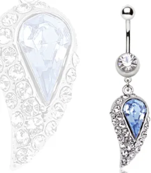 WildKlass Jewelry 316L Surgical Steel Blue Water Drop Navel Ring