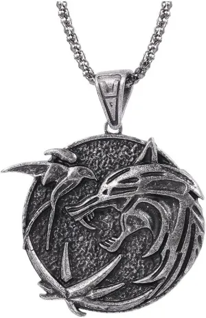 Witcher Medallion Necklace Witcher Necklace for Men Wolf Necklace for Men Wolf Pendant Necklace Noridc Viking Necklace Norse Necklace for men Wolf Jewelry Gifts for Men Witcher Costume Accessories