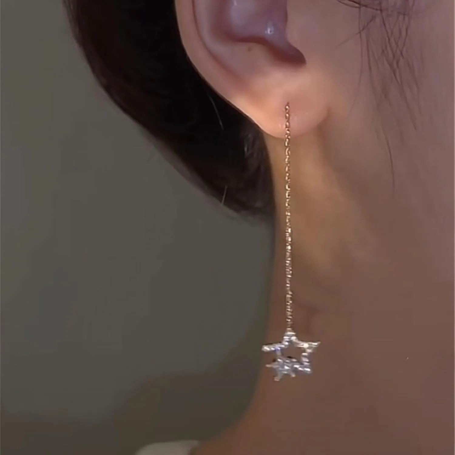 Zircon Moon Earrings Star Dangle Earrings Butterfly Tassel Earrings Minimalist Piercing Studs Trendy Earrings Fashion Pendant Earrings
